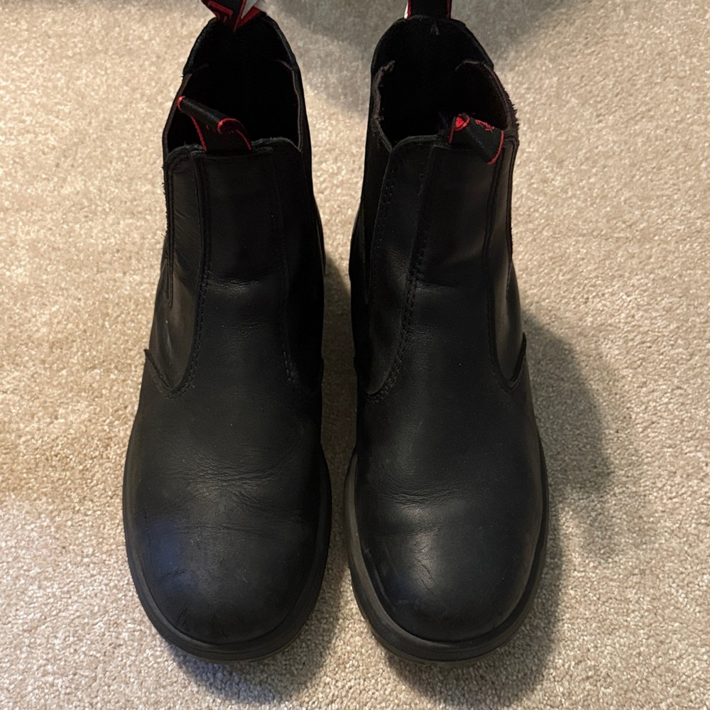 Redback black mens leather boots